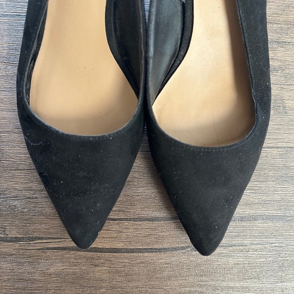 *A NEW DAY* Black x Tan Suede Slingback Heels Size 8 - Picture 3 of 6